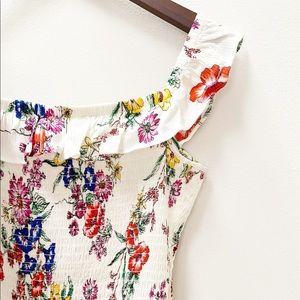 Express Floral Off The Shoulder Tiered Maxi Dress